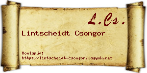 Lintscheidt Csongor névjegykártya